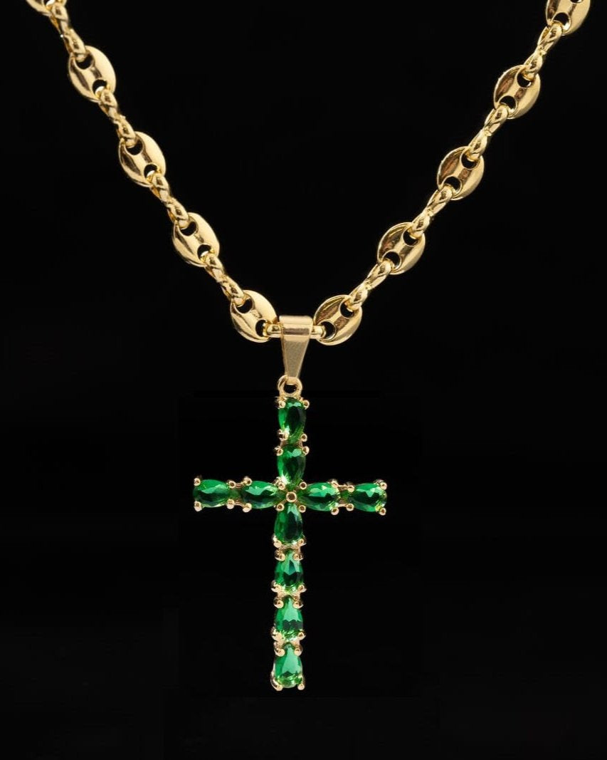 Cadena Eslabon + Cruz Green