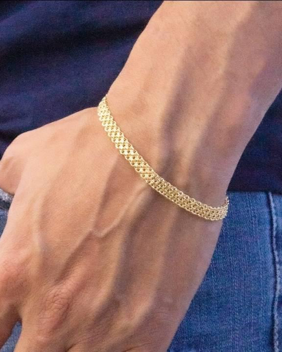 Pulsera Chinesca Dobel Carril 6 mm - 20 cm