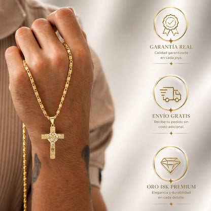 Cadena China 60CM + Cruz San Benito + Pulsera GRATIS 2