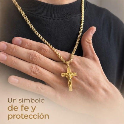 Cadena China 60CM + Cruz San Benito + Pulsera GRATIS 2
