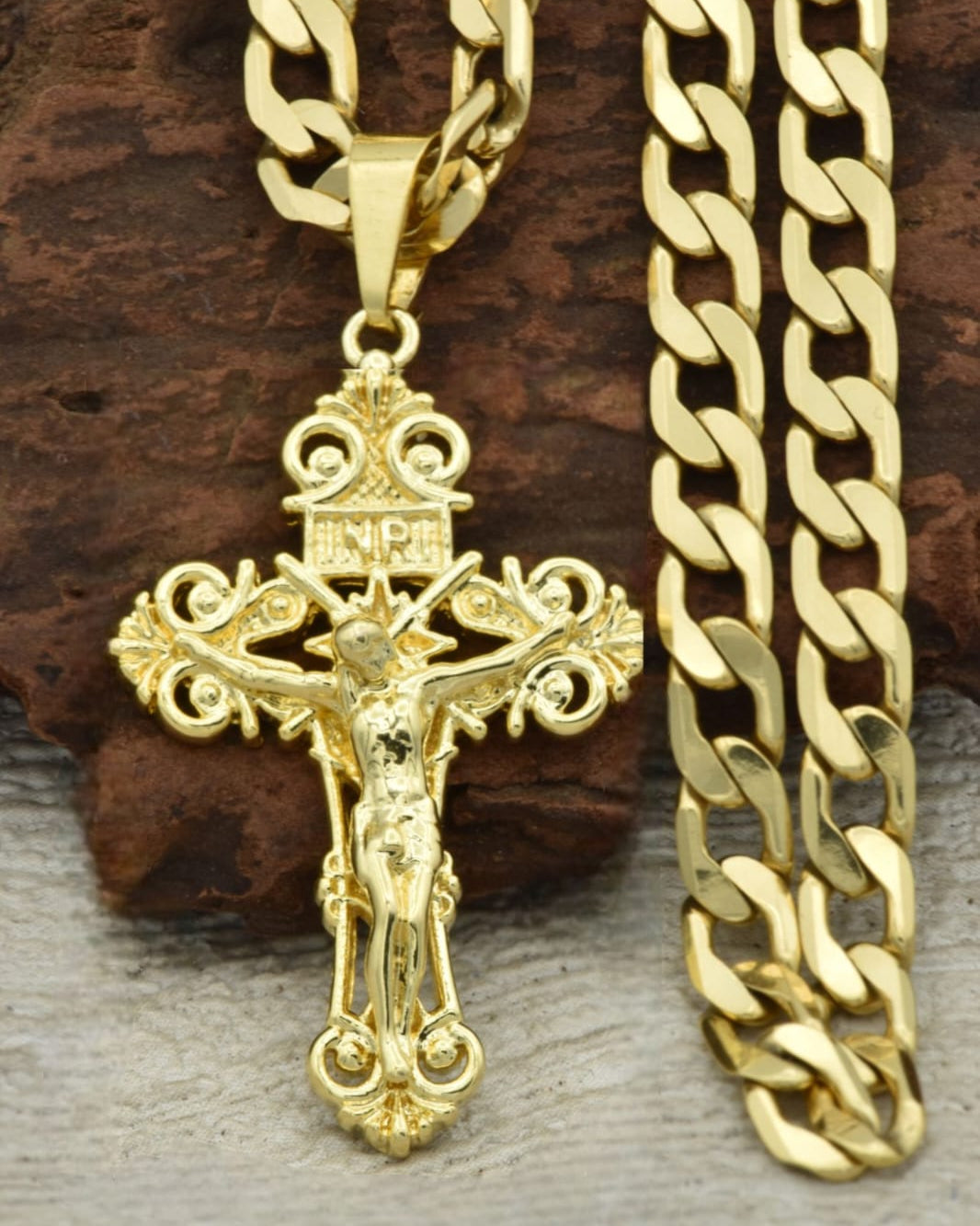 CADENA CUBANA  (60 CM) 4 MM + CRISTO