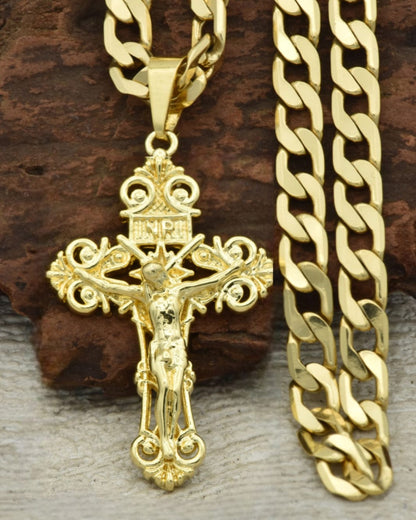 CADENA CUBANA  (60 CM) 4 MM + CRISTO