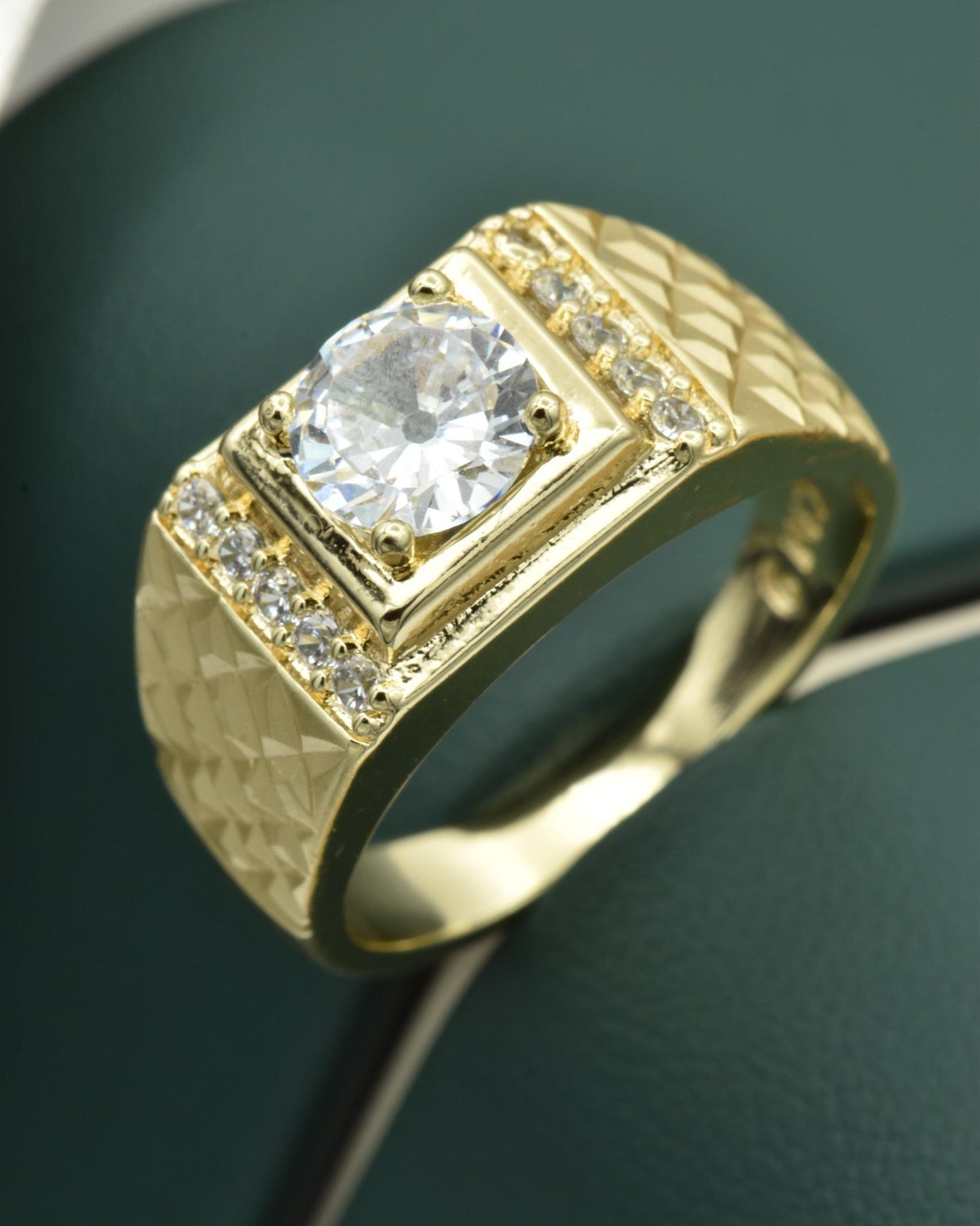 Anillo Circón De Hombre (Talla 9 /10/ 11