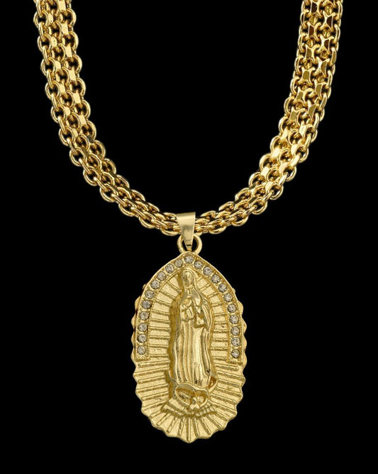 CADENA CHINA DOBLE CARRIL 60 CM (6 MM )+ VIRGEN G