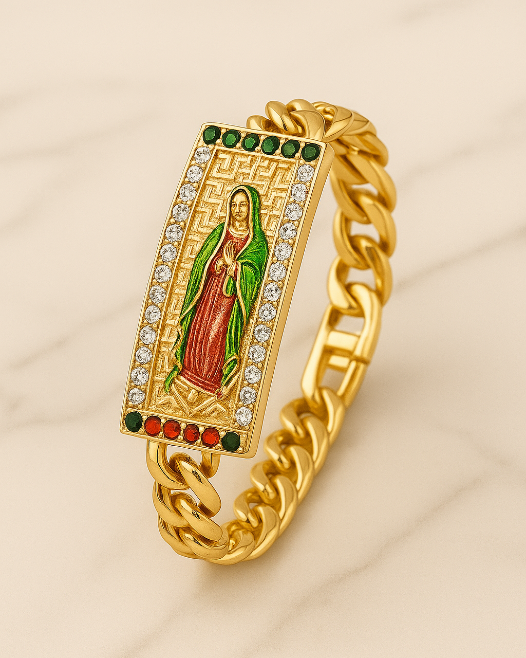 PULSERA VIRGEN GUADALUPE COLORES (20 CM)