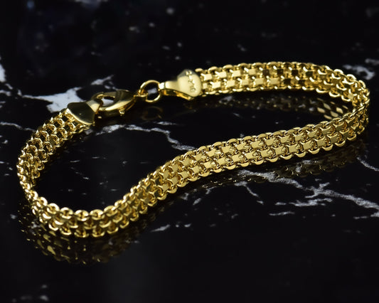 Pulsera Chinesca Dobel Carril 6 mm - 20 cm